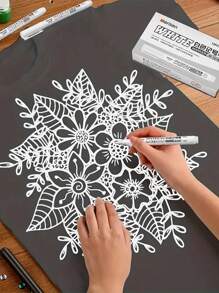 White Bullet-Shaped Permanent Marker, Quick Drying, Waterproof Oil-Based Paint Pen For Tire Painting, Marking, Signing, Student Use - Multicolor - View 4