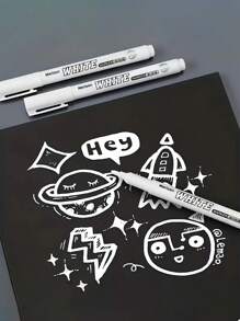 White Bullet-Shaped Permanent Marker, Quick Drying, Waterproof Oil-Based Paint Pen For Tire Painting, Marking, Signing, Student Use - Multicolor - View 8