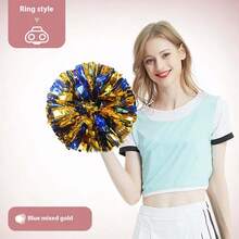 2 件金属 Pom Pom 欢呼球带指环，适合舞蹈、比赛、团队精神运动、舞台表演、狂欢节庆典 - 彩色 - 查看 7
