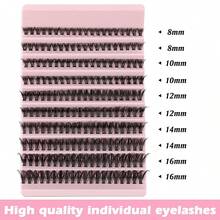 D 卷曲 200 件 3D 俄罗斯卷睫毛延长套装 - D 卷曲 0.05 毫米厚度混合长度 10-18 毫米 - 自然、动漫和超厚簇状睫毛 - 适合 DIY 初学者、可重复使用的仿貂皮睫毛束 - D - 查看 7