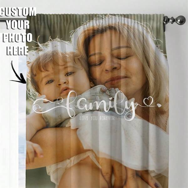 1 Stück personalisierter Vorhang, individualisierter Vorhang, individueller Foto-Vorhang, Geburtstaggeschenk, personalisiertes Wohndekoration Geschenk