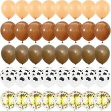 59Pcs Brown Cowgirl Boots Hats Brown Balloons Cow Print Balloons Cowboy Birthday Decorations Western Farm Party 12inch Nude Brown Helium Latex Balloons For Arch Tan Coffee Balloon Farmhouse Country Cowgirl Decor - Coffee Brown - View 5