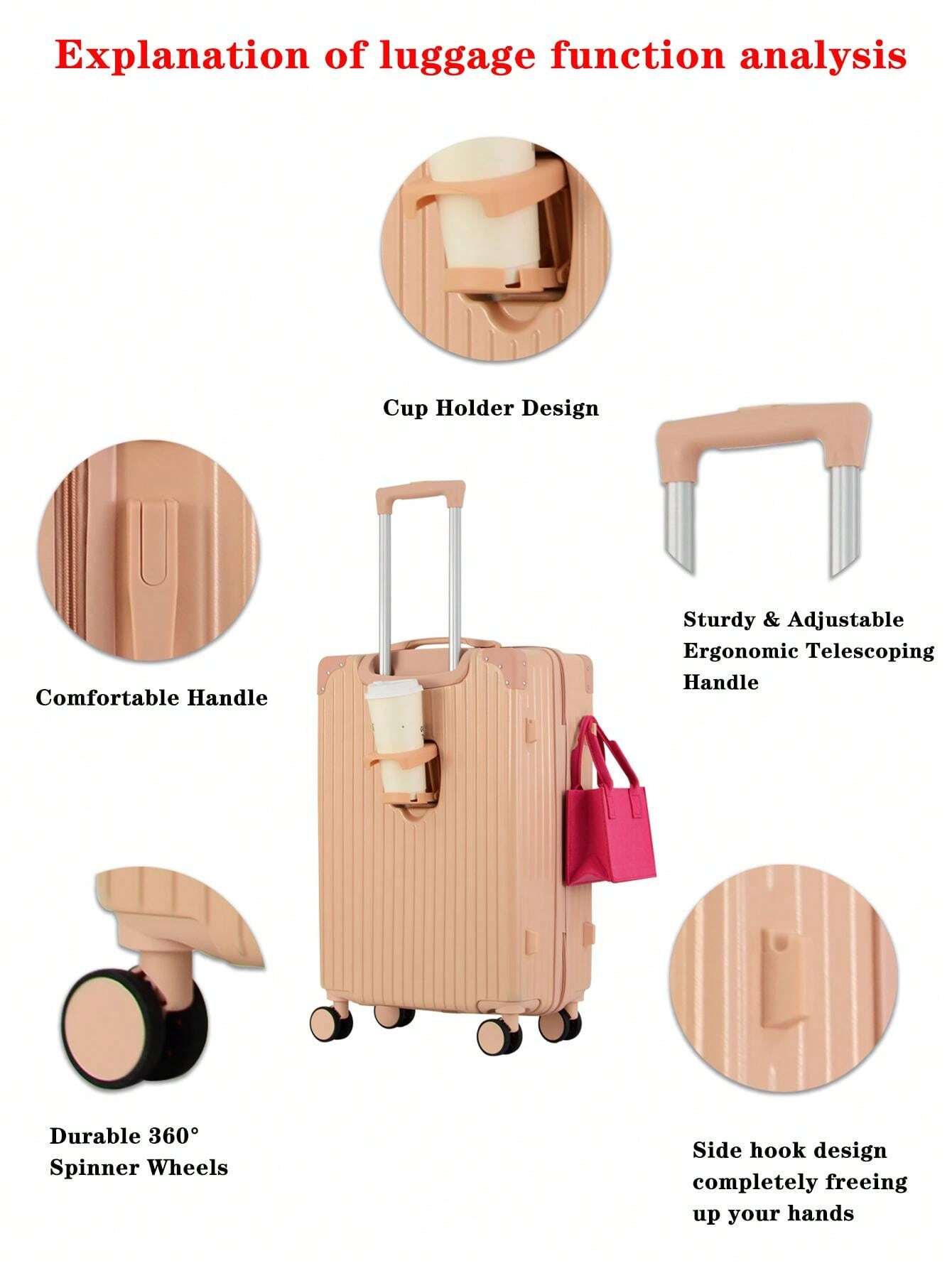 20/22/24/26Inch Durable Large Capacity Travel Case Can Hold 30 More