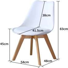 CLIPOP 2/4 PCS Dining Chairs Upholstered PU Kitchen Chairs With Beech Legs And Backrest, Retro Lounge Chairs For Office Lounge Kitchen Furniture - White - View 3