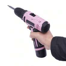 Pink Cordless Drill Set Electric Screwdriver Power Driver Kit For Women 26 Piece - 粉色 - 查看 2