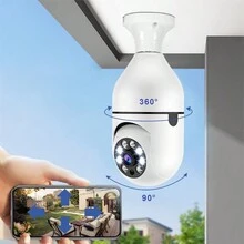 YASUHISA Cámara con Foco de Seguridad de 360° con Wifi HD para exteriores - Tipo de Enchufe B USA (110-127V) - Ver 2