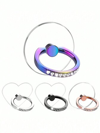 透明 360° 金属指环扣 PC 亚克力透明指环扣 水晶指环扣支架 水钻指环手机支架 兼容 、Android 手机，生日、家庭、朋友戒指支架、手机握把、手机配件礼物