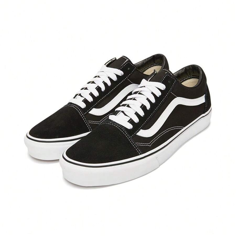 Vans Unisex Old Skool Canvas/Vulcanized Low-Top Sneakers VN000D3HY28 - Black - View 1