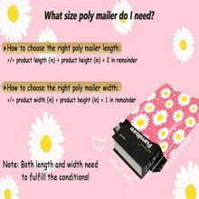 Jowlroel Poly Mailer  6x9 Inch 200 Pcs,10x13 Inch 200 Pcs,12x15.5 Inch 50 Pcs,14.5x19 Inch 100pcs Waterproof And Tear-Resistant Shipping Bags For Clothing, Cute Mailing Bags With Self-Seal, Daisy Printed Packaging Bags For Small Business - 12x15.5 inch 50 cái - Xem 4