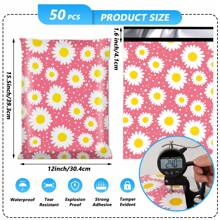 Jowlroel Poly Mailer  6x9 Inch 200 Pcs,10x13 Inch 200 Pcs,12x15.5 Inch 50 Pcs,14.5x19 Inch 100pcs Waterproof And Tear-Resistant Shipping Bags For Clothing, Cute Mailing Bags With Self-Seal, Daisy Printed Packaging Bags For Small Business - 12x15.5 inch 50 cái - Xem 2