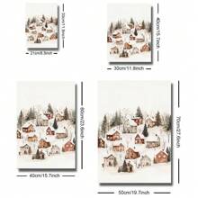 1 szt. Oprawione/Nieoprawione Vintage Zima Śnieżna Wieś Miasto Boże Narodzenie Wakacje Plakat Abstrakcyjny Krajobraz Rustykalna Sztuka Festiwalu Bożego Narodzenia Malarstwo na płótnie Druk Minimalistyczny Obraz Ścienny Do Akademika, Mieszkania, Salonu, Sypialni, Dekoracji Domu, Wystrój Domu Wiejskiego