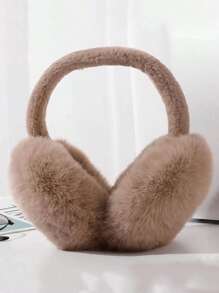 1pc Winter Ear Warmer With Faux Rabbit Fur, Warm Thermal Lined Foldable Ear Muffs, Windproof And Foldable Ear Cover - Multicolor - View 10