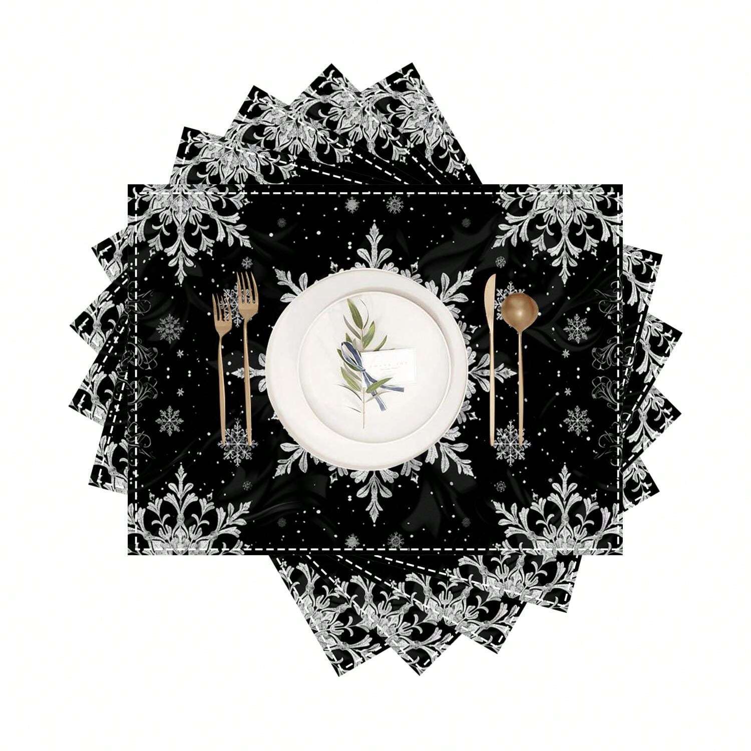 1set/1pc/4pcs/6pcs Christmas Placemat Christmas Colored Pine