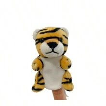 Muñecos de peluche con forma de dedos de León, Tigre, Elefante, Jirafa y Cabra, títeres de animales del bosque para espectáculos