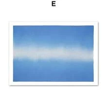 1 件无框墙面艺术海报条纹女孩黑猫花瓶几何蓝色墙面艺术帆布画海报和印刷品墙画适用于客厅装饰复古 - 彩色 - 查看 8