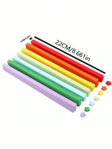 540 tiras de papel de origami de estrellas hechas a mano para tarjetas de regalo, decoración de fiestas, manualidades, estrellas de cinco puntas, papel para dibujar, papel rosado, kit de quilling de papel