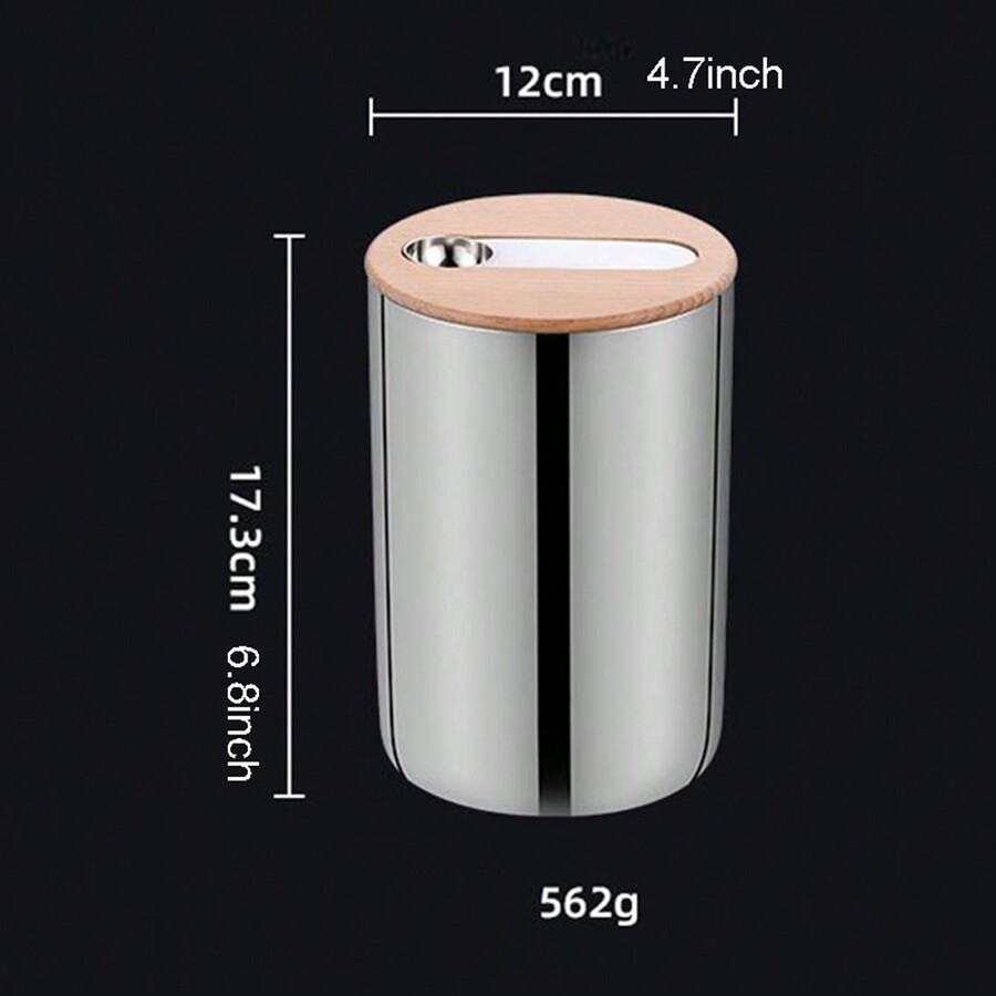 1500ml 304 Stainless Steel Airtight Food Canister With Spoon, Coffee