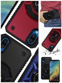 HEAVY DUTY CASE WITH CLIP OR RING FOR ZTE BLADE A5 2020 - Blue - View 5