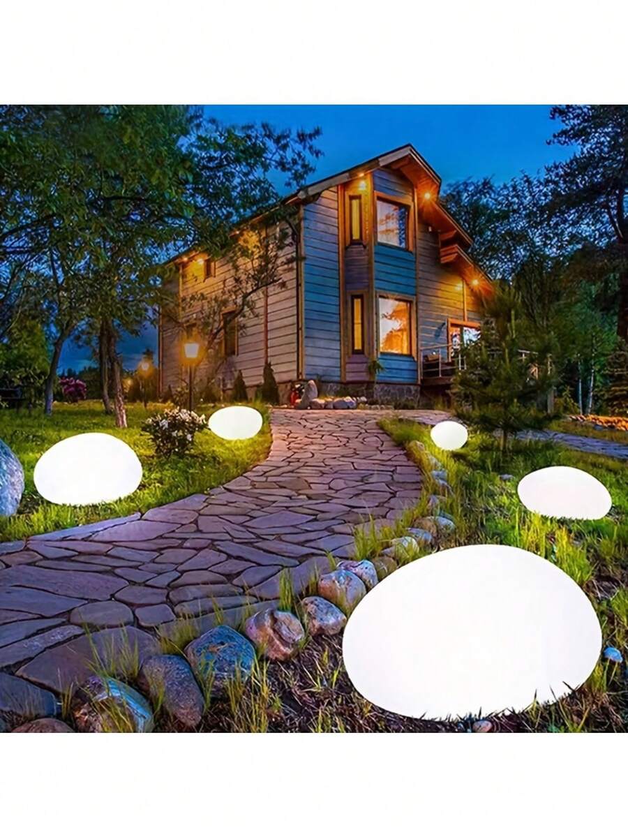 Solar Small Stone Garden Light Warm Light LED Courtyard And Lawn