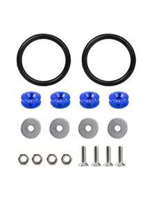 1 Set Auto-Stoßfänger Verstärkungsplatten - Vorder- und Hinterer Stoßfänger Befestigungen, Stoßfänger Öffnungsbefestigungsschrauben und -muttern, JDM Tuning Zubehör, für die Verwendung mit Unterlegscheiben, Ringen, Schrauben und elastischen Ringen - Verschiedenfarbig - Übersicht 10