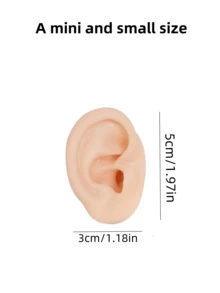 Modelo de oreja de cara humana realista de silicona, herramienta de enseñanza para perforación de orejas, molde de exhibición de aretes, molde de práctica de perforación de orejas, apto para exhibición de joyas de arete y enseñanza - Multicolor - Ver 11
