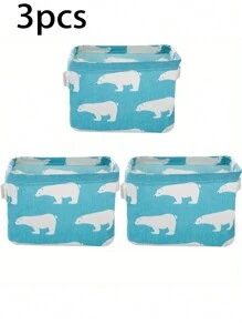 5/3/1pc Clothes Storage Basket, Wardrobe Organizer, Washable Fabric Storage Bag, Desktop Storage Basket, Office Desk Organizer, Foldable Debris Storage Basket With Handle, Cosmetic Storage Box, Home Organization, Foldable Fabric Storage Basket, Makeup Organizer Basket, Patterned Cosmetic & Miscellaneous Storage Basket