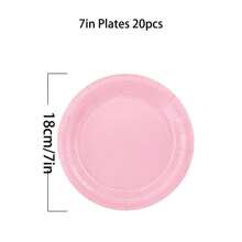 Light Pink Paper Plates And Napkins, Pink Disposable Plates Set With Pink Utensils, Pink Party Decorations For Birthday Shower Gender Reveal Women Birthday Party Supplies, - Multicolor - View 11