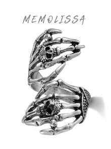 1pc Punk Vintage Skull Ring - Skull - View 12