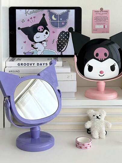 Sanrio Coulommi Hello Kitty TableMirror Gift For Girls Cute Princess Makeup Mirror Girly Ins Desktop Small Table Mirror Handheld Mirror