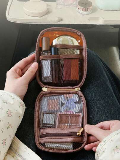 Bolsa de cosméticos portátil de gran capacidad, organizador de artículos de tocador para viajes de negocios, bolsa de maquillaje impermeable, neceser de maquillaje para viajes, bolsa organizadora de cosméticos, ideal para viajes, cruceros, dormitorios, hogar, vacaciones, regreso a la escuela, gran regalo para familiares, amigos y seres queridos