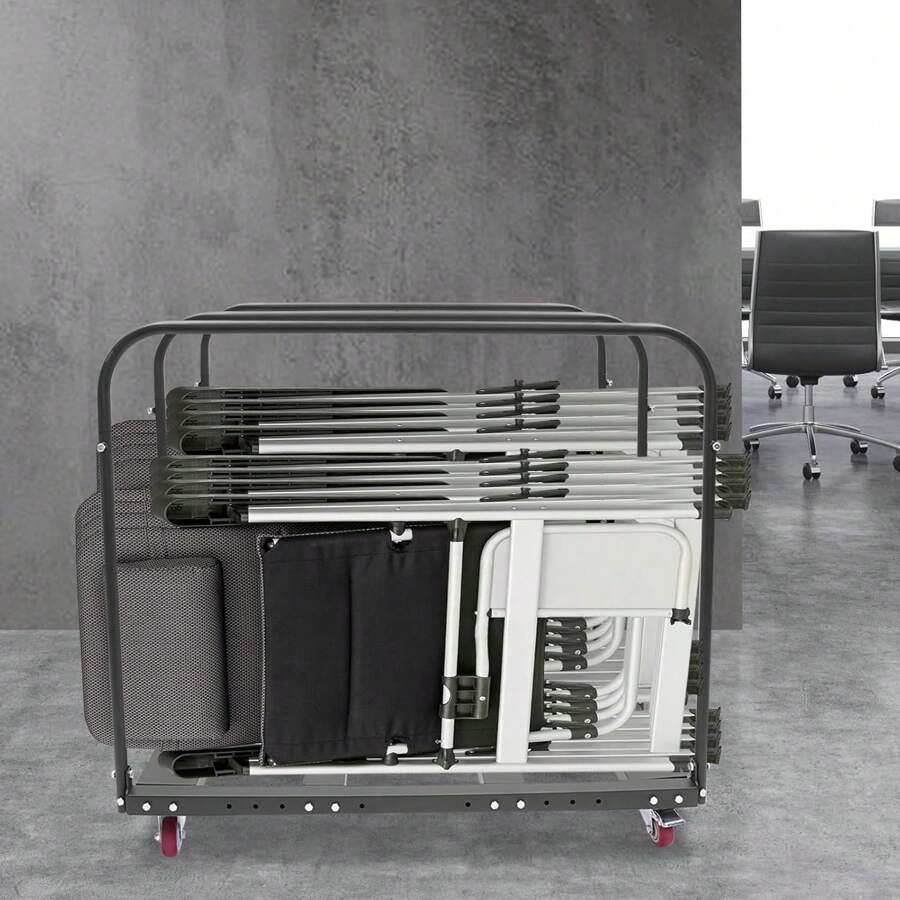 Folding Table Cart, Folding Table Trolley With 4 Universal Wheels