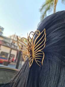 Gold Hair Clip - Butterfly - 金色 - 查看 2