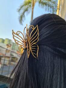 Gold Hair Clip - Butterfly - 金色 - 查看 1