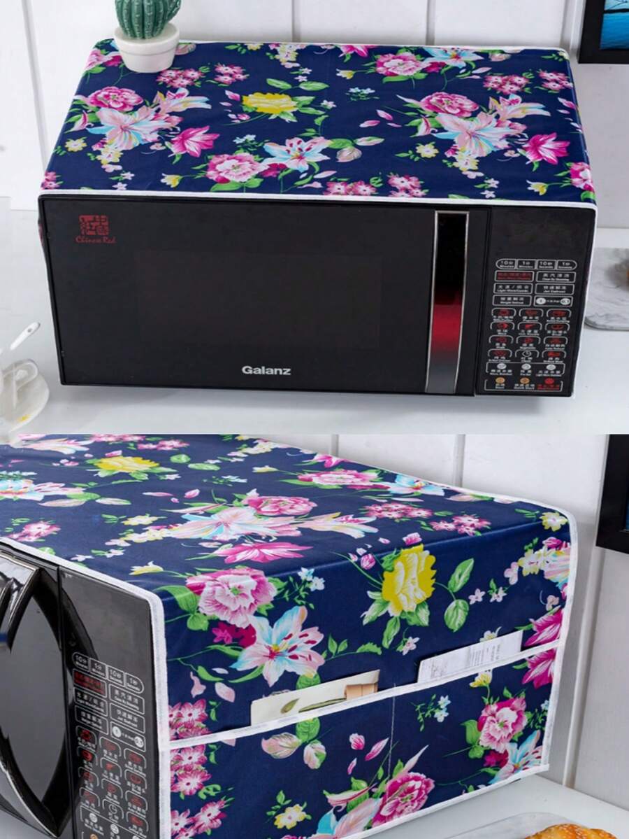 1/5pcs Microwave/Oven Dust Cover With Double Pockets, Random Color