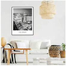 1 件现代纽约伦敦巴黎城市墙艺术风景海报和印刷品黑白图片适用于客厅家居装饰，无框架 - 黑與白 - 查看 5