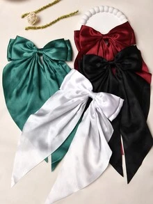 4 piezas Pasadores de pelo para niñas, cinta de satén con pasador de lazo para el pelo hijab, lazo de cola de pelo grande, lazo de satén para el pelo lindo accesorio para el cabello de niña, adecuado para combinar con vestidos de niña, un regalo para un ser querido, regalo del Día de San Valentín, un regalo para mí mismo