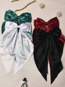 4 piezas Pasadores de pelo para niñas, cinta de satén con pasador de lazo para el pelo hijab, lazo de cola de pelo grande, lazo de satén para el pelo lindo accesorio para el cabello de niña, adecuado para combinar con vestidos de niña, un regalo para un ser querido, regalo del Día de San Valentín, un regalo para mí mismo