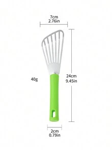 1pc Stainless Steel Frying Spatula, Outdoor High Temperature Resistant Pancake Spatula, Fish Turning Spatula - Multicolor - View 2