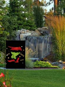 1pc Đồ trang trí sân vườn hình lá cờ Giáng sinh, Đồ trang trí sân vườn hình ngôi nhà gỗ Giáng sinh hoạt hình dễ thương - Nhiều màu - Xem 3