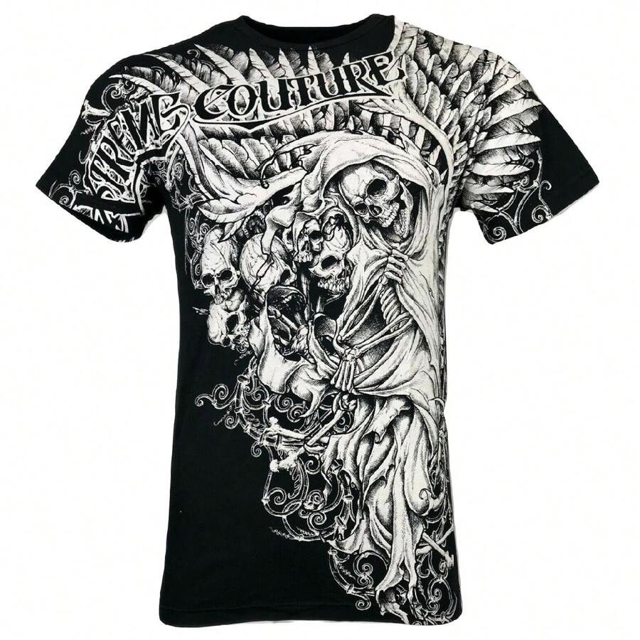 Xtreme Couture Men's T-Shirt NEMESIS Skulls Biker Black S-5XL - 彩色 - 查看 1