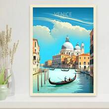 1pc Nordic Retro Holiday Travel City Venice Algarve Travel Pictures Room Life Canvas Painting Printing Artist Home Wall Decoration Poster Canvas Unframed,Wall Art Coastal Decor Coastal Decor Beach Decor