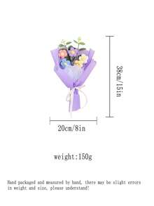 1 bó bông len móc thủ công kết hợp và kết hợp, hoa cầm tay, quà tặng lễ hội, quà tặng sinh nhật, ngày nhà giáo, ngày của nữ thần, ngày của mẹ, quà tặng cho giáo viên, bạn gái, mẹ, bạn học, quà tặng bất ngờ, sợi len không bao giờ héo, hoa giả, bó hoa thành phẩm - Một bó hoa hồng đã hoàn thành với hoa trên tay - Xem 6