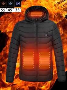 USB Heated Full Body Heating Jacket With Detachable Hood, Women's Warm Coat For Winter, Suitable For Cycling, Hiking, Travel, Trekking, Halloween & Christmas Gifts
