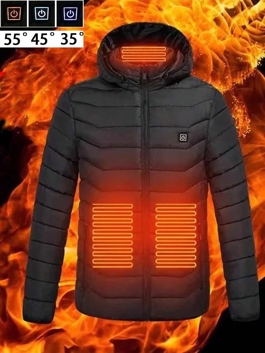 USB Heated Full Body Heating Jacket With Detachable Hood, Women's Warm Coat For Winter, Suitable For Cycling, Hiking, Travel, Trekking, Halloween & Christmas Gifts
