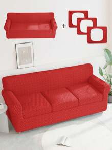 1 set de housses de canapé et de chaise en velours polyester, housse anti-poussière, résistante aux rayures, pour la décoration de la salle de séjour et de la chambre à coucher