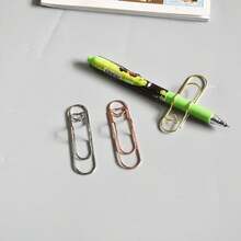 10个装金属爱心笔夹多功能回形针笔扣书写文具笔记本配件固定座可爱小笔夹学生老师用 - 彩色 - 查看 4