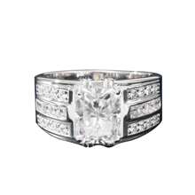 1pc S925 Sterling Silver 3.5 Carat 7*9mm Princess Cut Moissanite Men's Ring, VVSD Color, 0.3 Oz Luxury Brilliant Jewelry, Suitable For Weddings, Parties, Gifts For Friends And Family - Silver - View 4