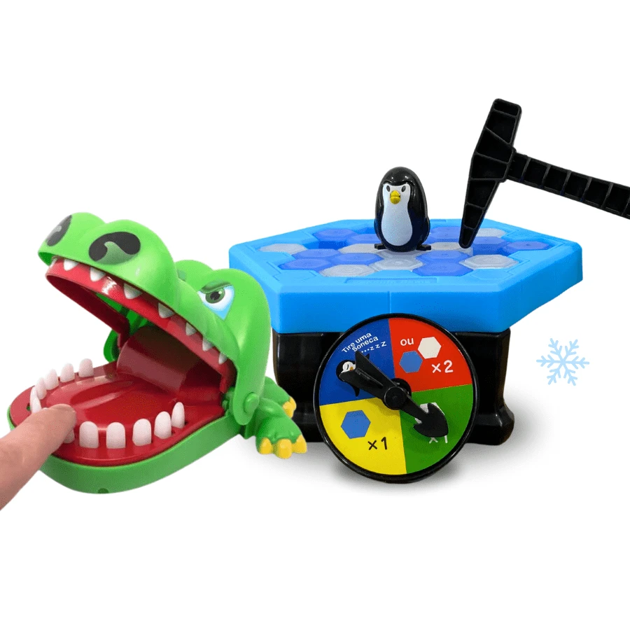 Interactive Icebreaker Games Kit + Crocodile Bites Finger Mode en