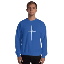 Faith Flannel Sweatshirt Top Of Excellent Quality, Super Comfortable, Without Hood - 寶藍色 - 查看 1