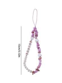 Customized Phone Lanyard With Colorful Crystal Beads, Pearls And Letter Charms, Personalized With Name, Slogan, Date, Suitable For Birthday, Anniversary, Gift Giving And Wearing